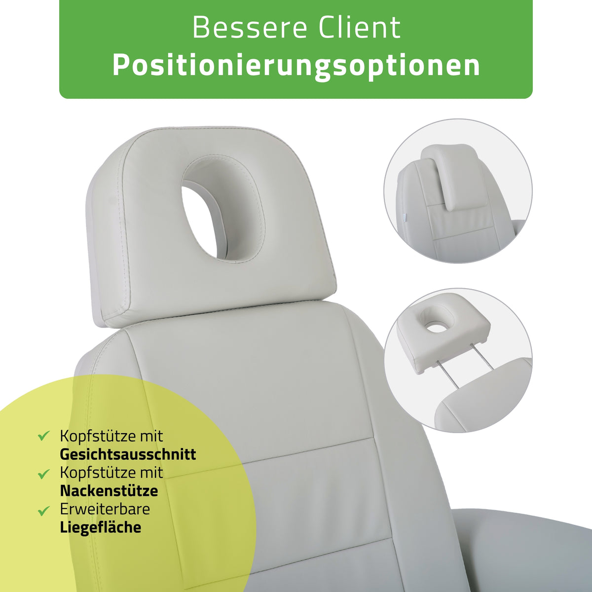 Kosmetikliege Elektrisch | Velora PRO 4 | Kosmetiksessel mit elektrischer Verstellung | Handfernbedienung | 4 - Motoren