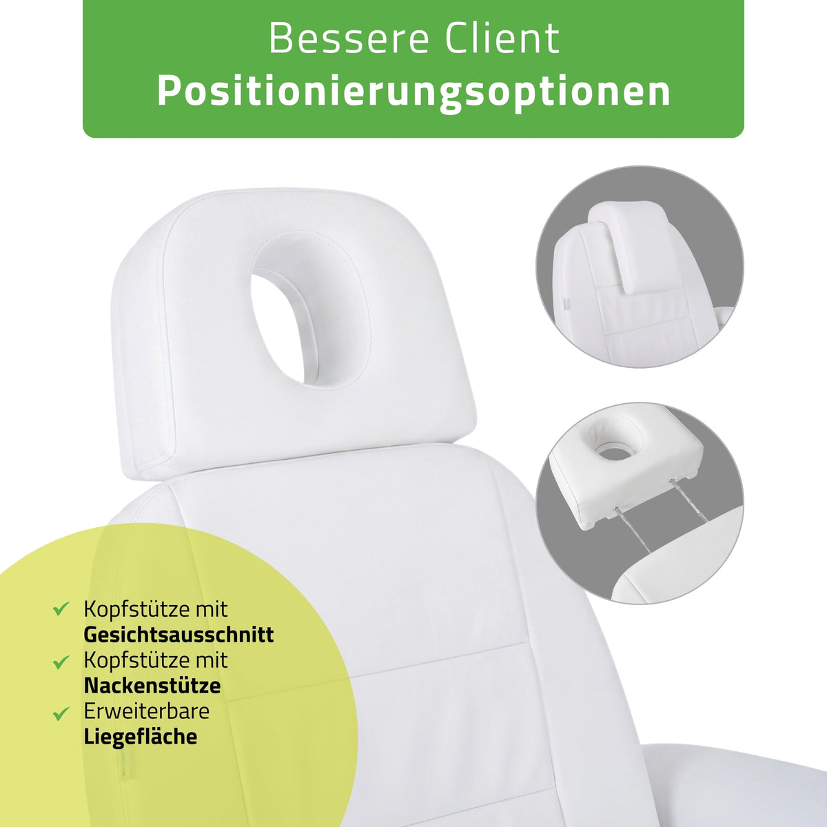Kosmetikliege Elektrisch | Velora PRO 4 | Kosmetiksessel mit elektrischer Verstellung | Handfernbedienung | 4 - Motoren