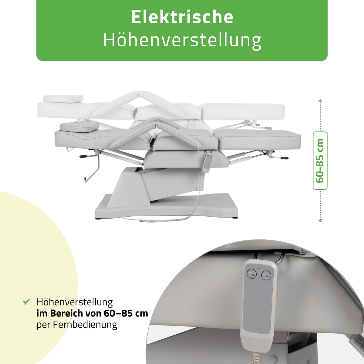 Kosmetikliege Elektrisch Laris | Kosmetiksessel mit elektrischer Verstellung | 1 Motor, Handfernbedienung