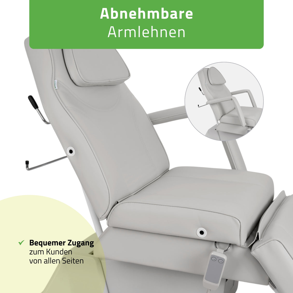 Kosmetikliege Elektrisch Laris | Kosmetiksessel mit elektrischer Verstellung | 1 Motor, Handfernbedienung