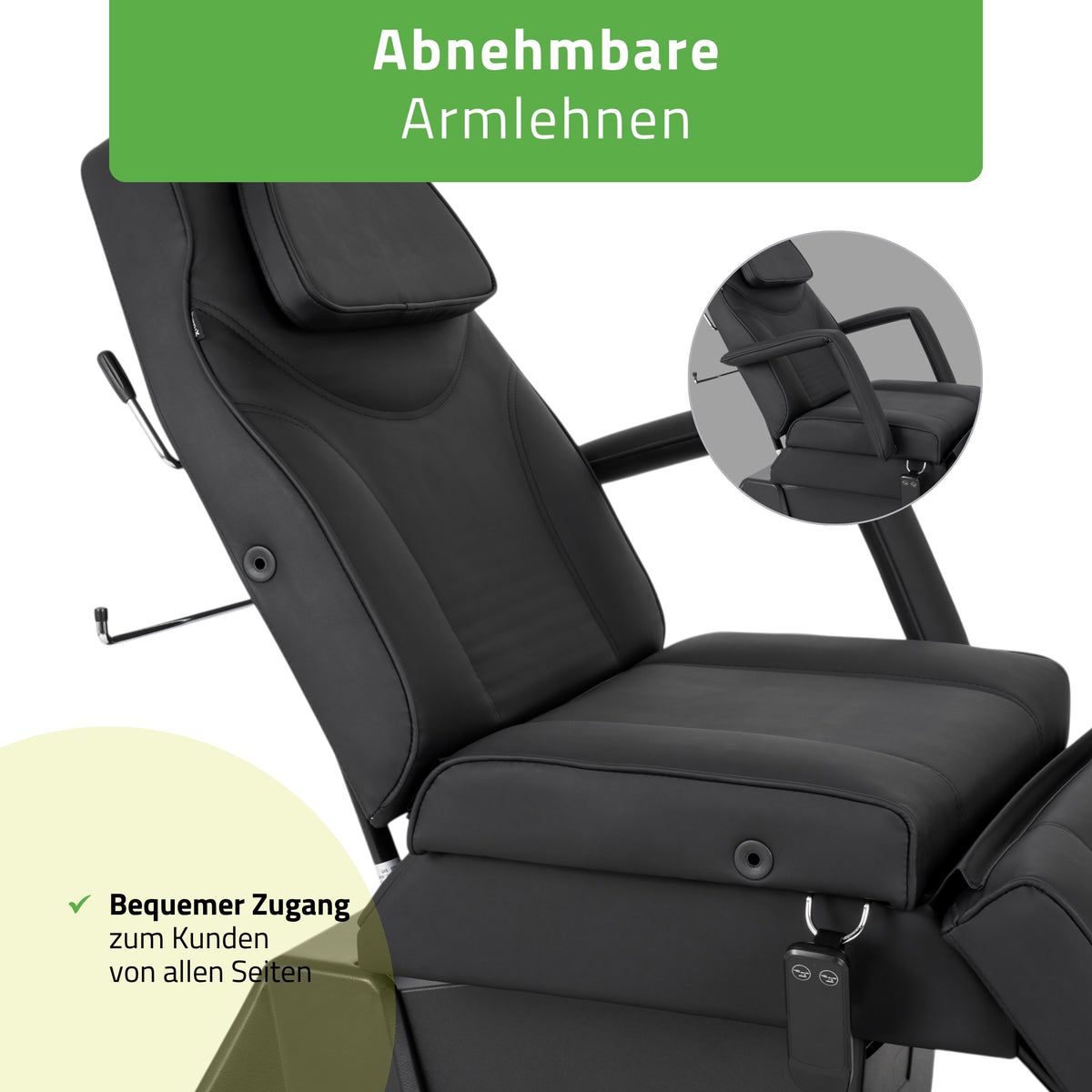 Kosmetikliege Elektrisch Laris | Kosmetiksessel mit elektrischer Verstellung | 1 Motor, Handfernbedienung
