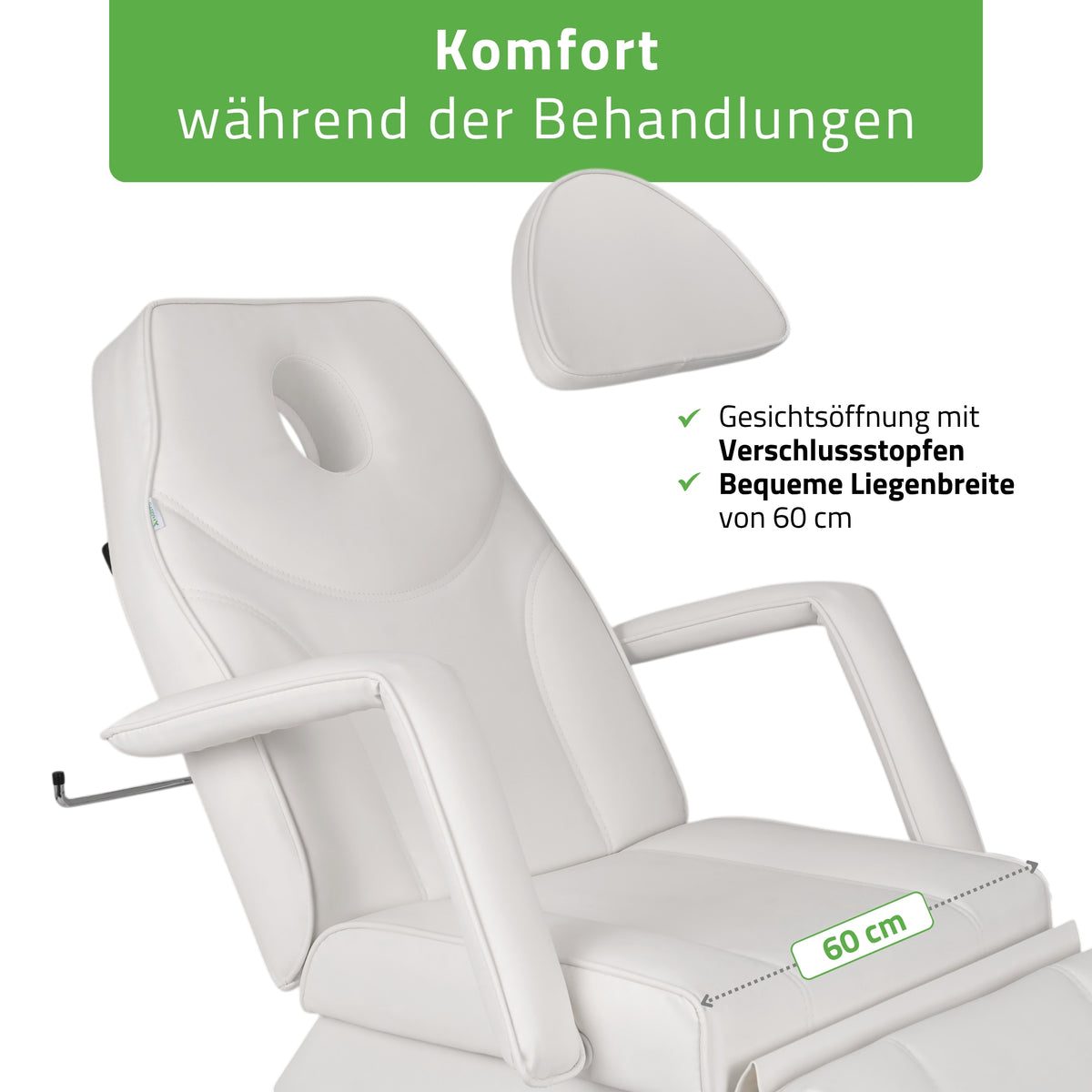 Kosmetikliege Elektrisch Laris | Kosmetiksessel mit elektrischer Verstellung | 1 Motor, Handfernbedienung