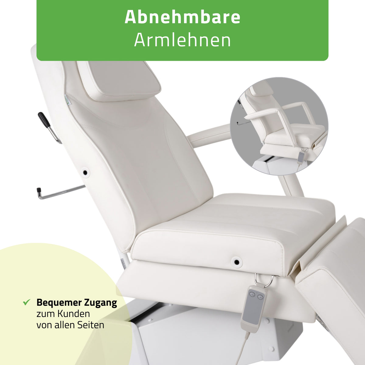 Kosmetikliege Elektrisch Laris | Kosmetiksessel mit elektrischer Verstellung | 1 Motor, Handfernbedienung