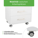 Habys Kosmetiktisch Milo | mit 3 Schubladen | Weiß