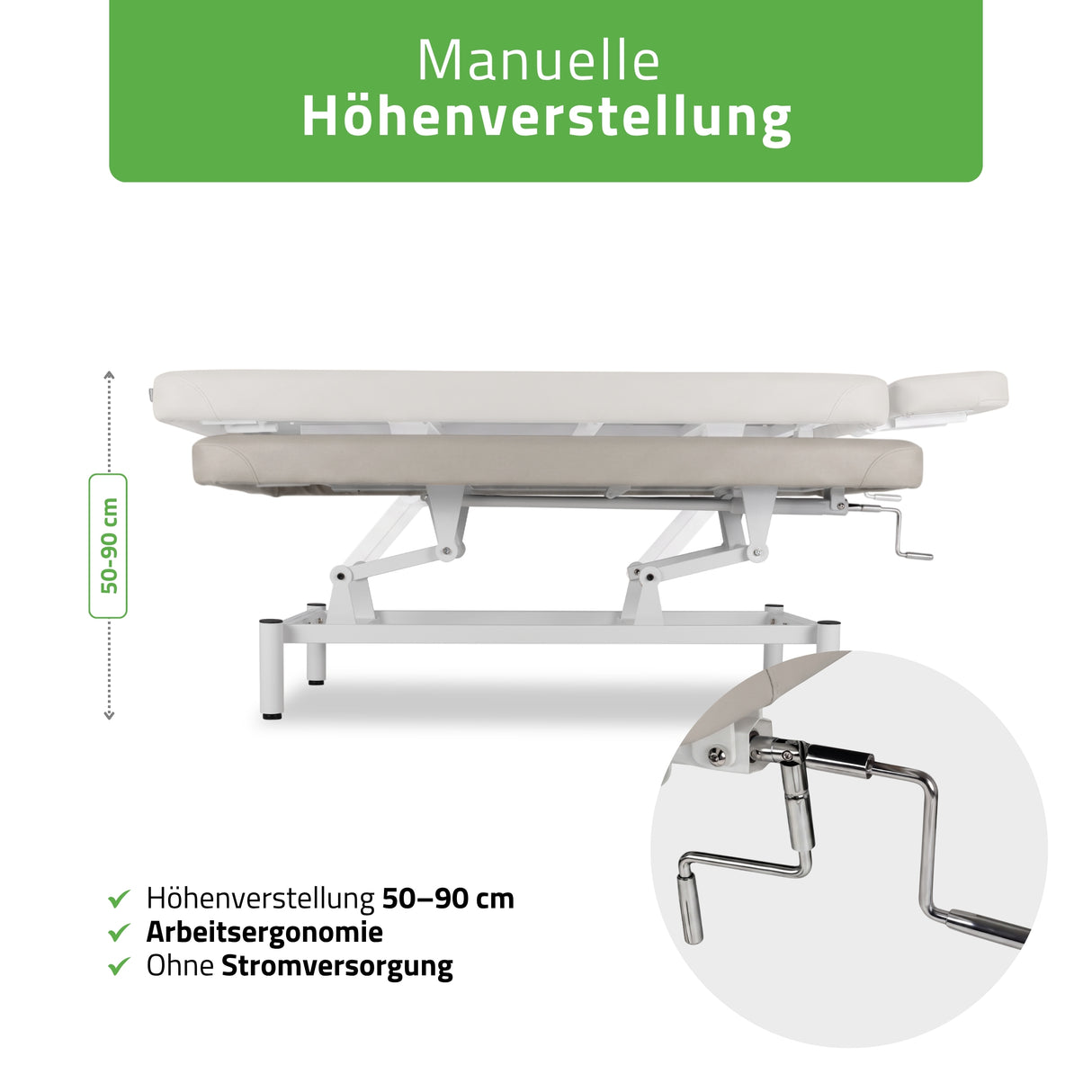 Stationäre Massageliege Vigo 1  | mit Kurbelverstellung