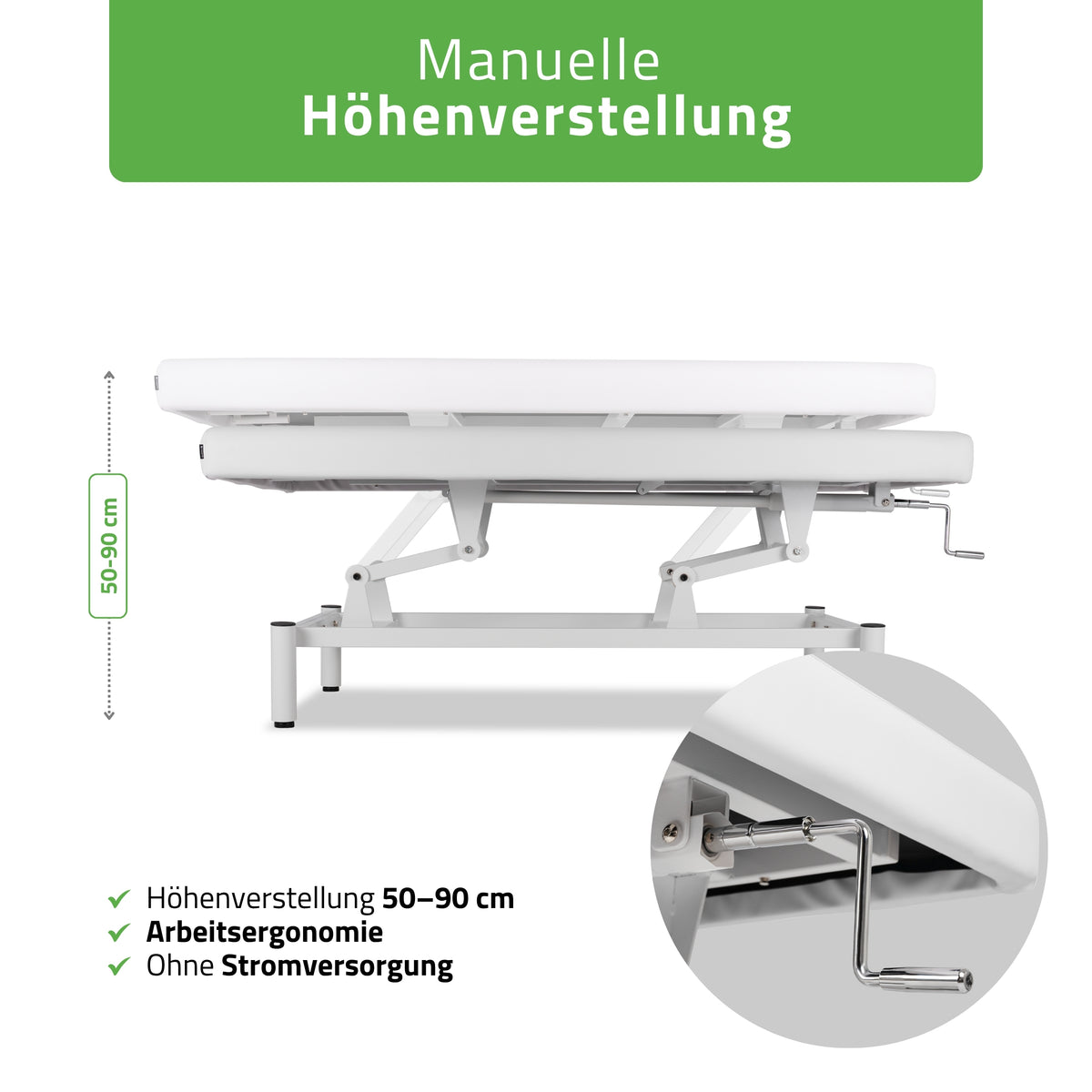 Stationäre Massageliege Vigo 1  | mit Kurbelverstellung