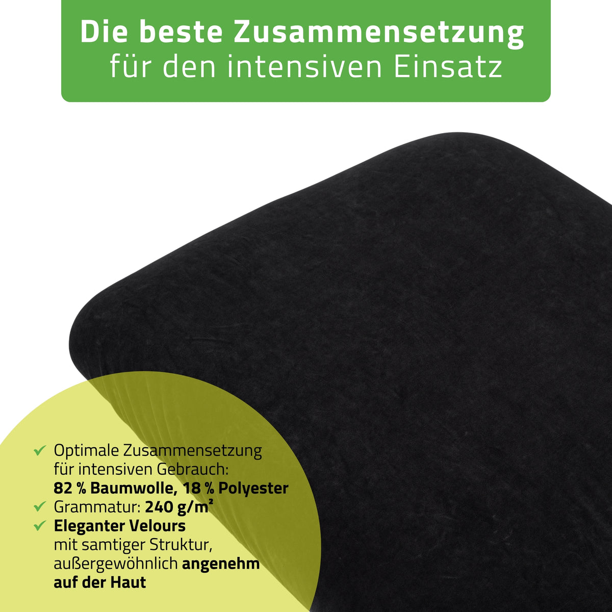 Velours Bezug mit Gummizug und Schnüren für Kosmetikliege