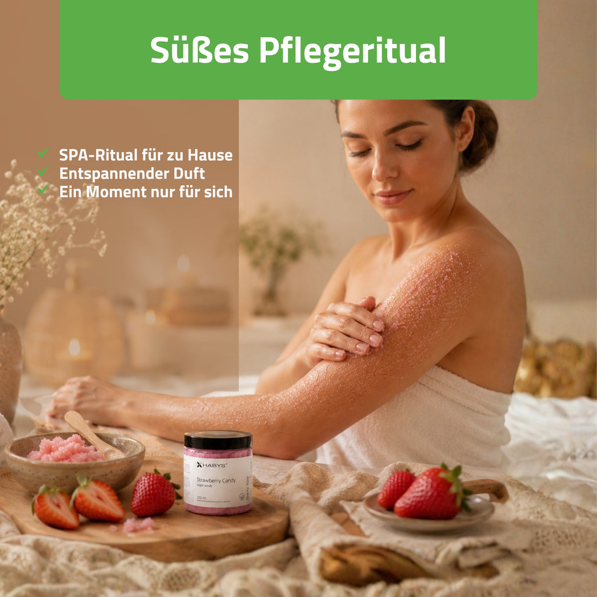 Habys Daily Spa Strawberry Candy Zuckerpeeling | 250 ml