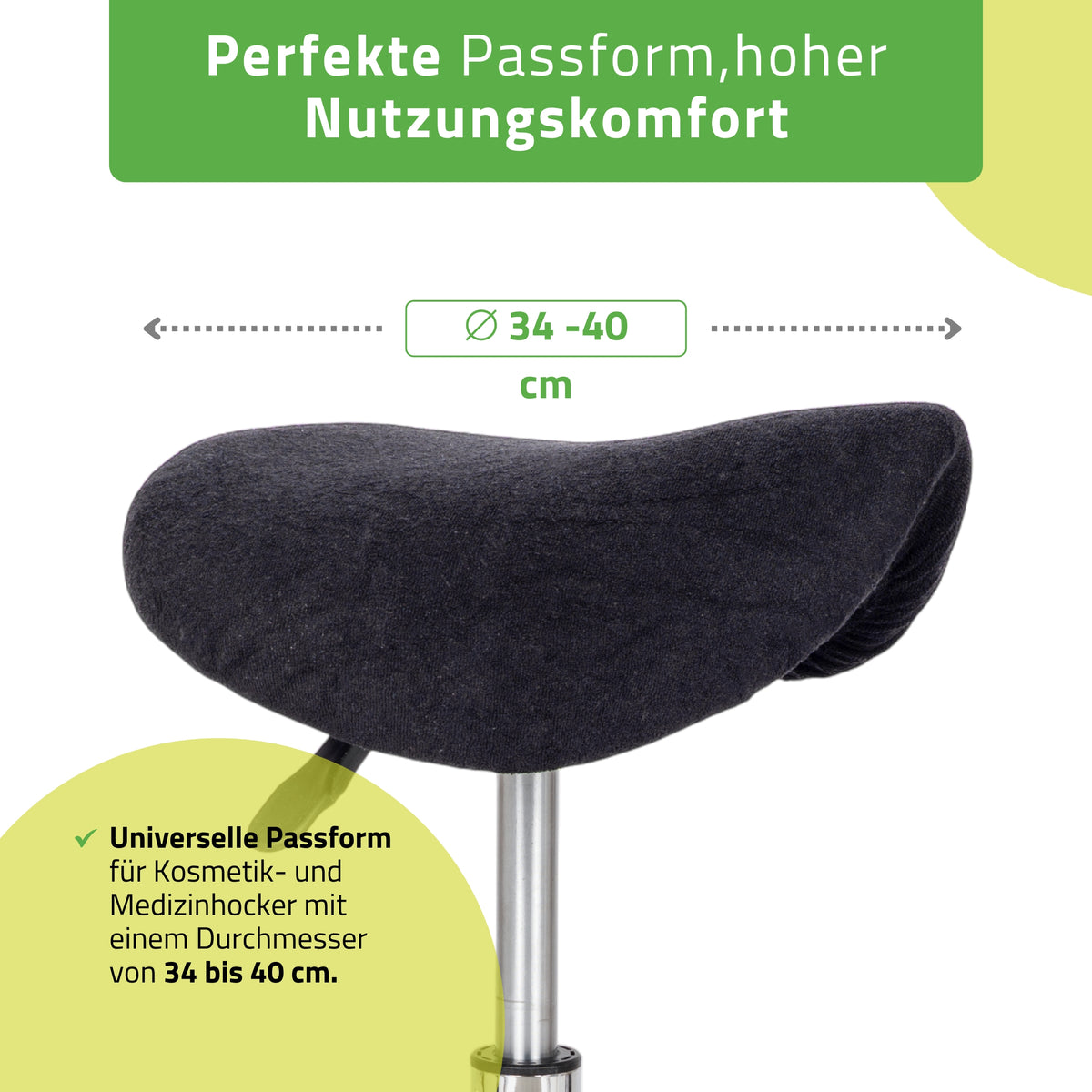 Frottee Bezug für Rollhocker | Durchmesser 34-40 cm