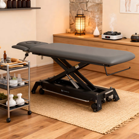 Therapieliege Elektrisch Evero Cross X4 Ergo | 4-Segmente | Steuerrahmen | Grau-Schwarz
