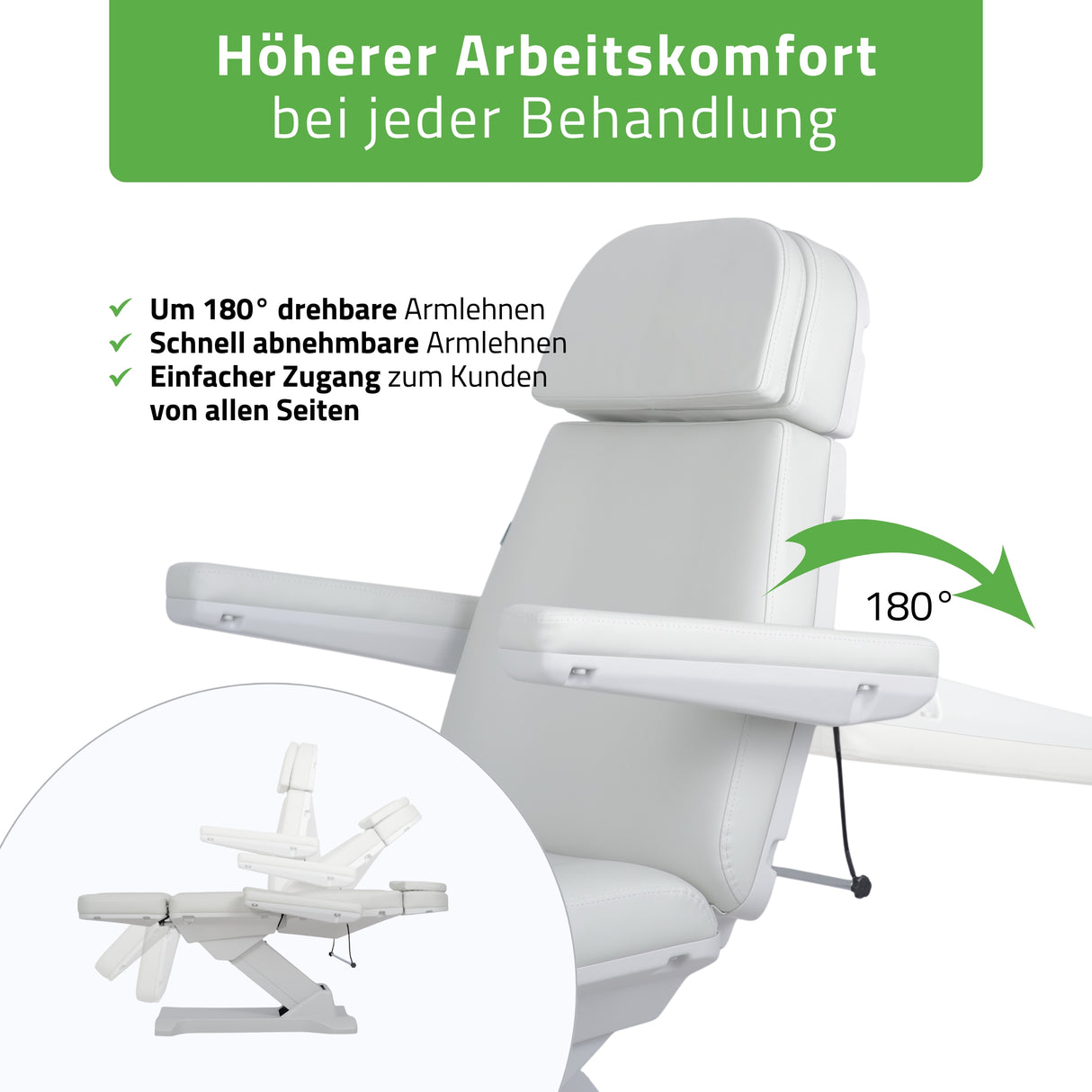 Kosmetikliege Elektrisch | Selia PRO 4 | Kosmetiksessel mit elektrischer Verstellung | Handfernbedienung