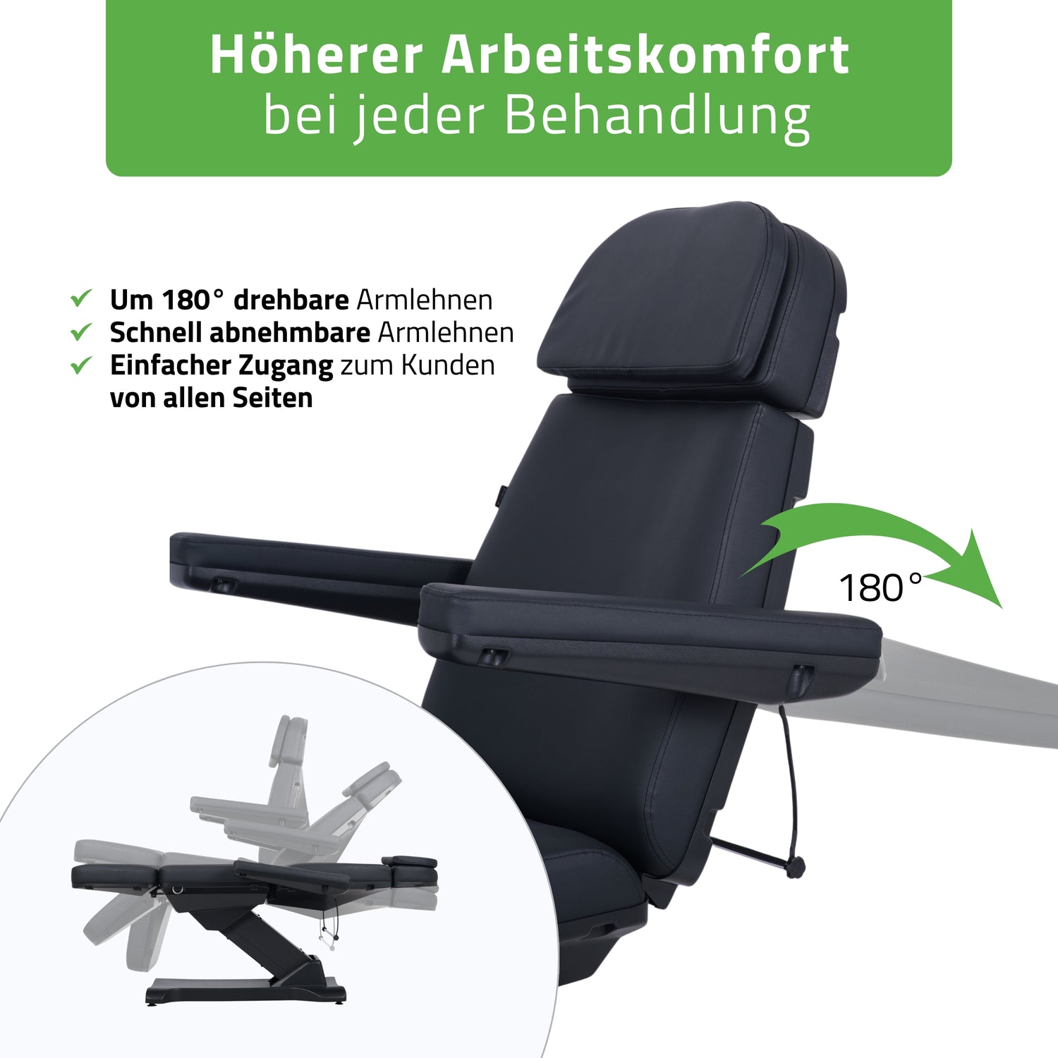 Kosmetikliege Elektrisch | Selia PRO 4 | Kosmetiksessel mit elektrischer Verstellung | Handfernbedienung