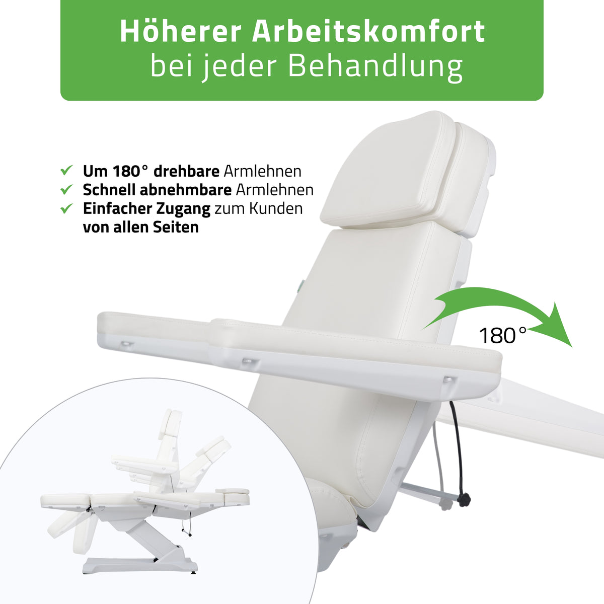 Kosmetikliege Elektrisch | Selia PRO 4 | Kosmetiksessel mit elektrischer Verstellung | Handfernbedienung
