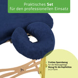 Set | Einteiliges Frottee Spannlaken für klappbare Massageliegen 60-65/180-185 | + Frottee-Bezug für die Kopfstütze