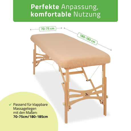 Frottee Bezug für klappbare Massageliegen | 1-teilig | 70-75/180-185 cm