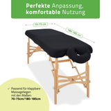 Set | Einteiliges Frottee Spannlaken für klappbare Massageliegen 70-75/180-185 | + Frottee-Bezug für die Kopfstütze