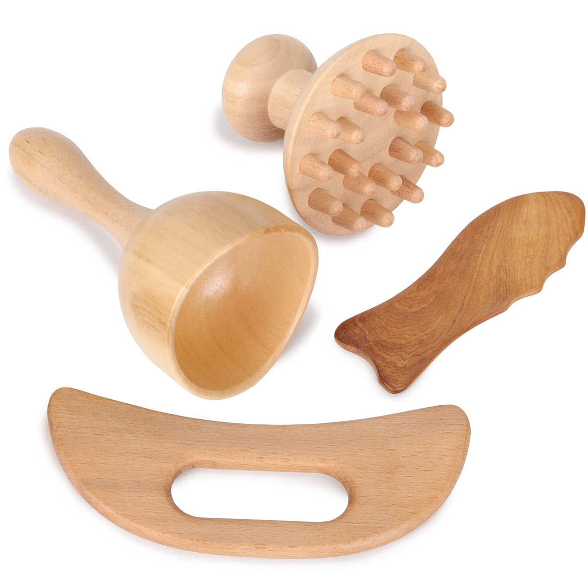 Holz-Massagewerkzeug-Set |  4-teilig