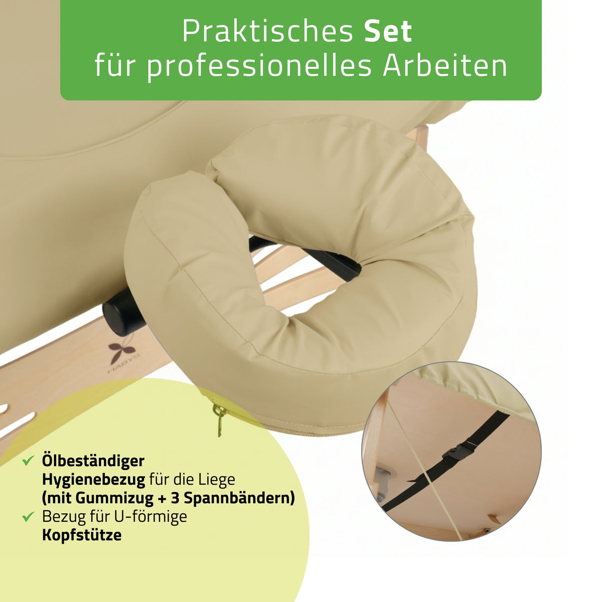 Ölresistenter Bezug für Massageliege Integral | mit Gummizug & 3 Spannern | C460
