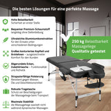 Massageliege Klappbar Nadia | Kosmetikliege Tattooliege | Schwarz 60 cm