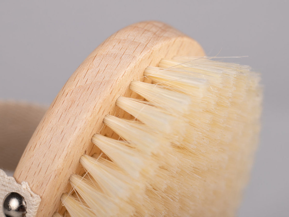 Massageborstel voor Dry Brushing | Gebleekte Borstelharen | Zachte Droogborstel