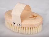 Massageborstel voor Dry Brushing | Gebleekte Borstelharen | Zachte Droogborstel