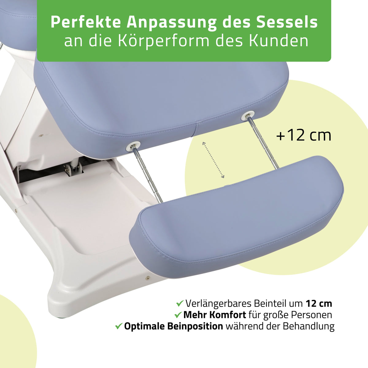 Kosmetikliege Elektrisch | Elara PRO 4 | Kosmetiksessel mit elektrischer Verstellung | Handfernbedienung | 3 - Motoren