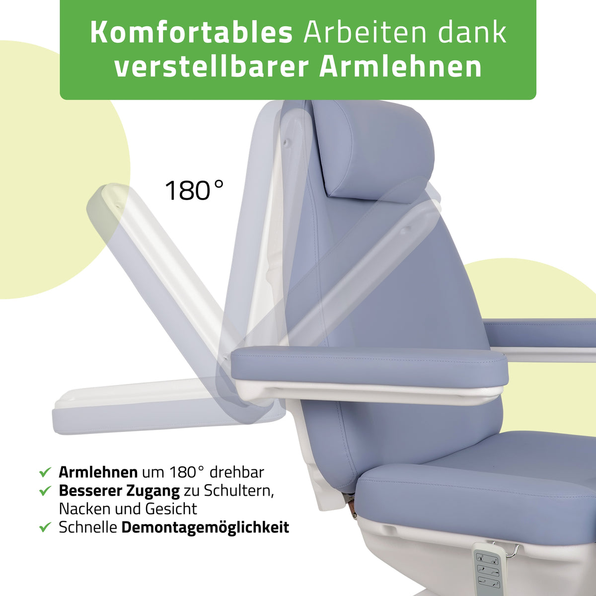 Kosmetikliege Elektrisch | Elara PRO 4 | Kosmetiksessel mit elektrischer Verstellung | Handfernbedienung | 3 - Motoren