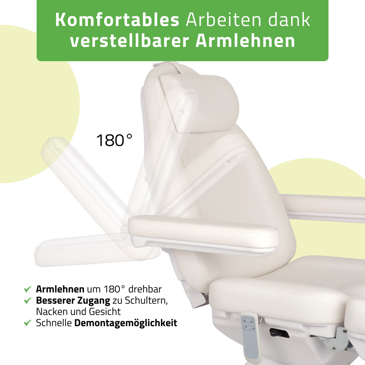 Kosmetikliege Elektrisch | Elara PRO 6P | Kosmetiksessel mit elektrischer Verstellung | Handfernbedienung | 2 - Motoren