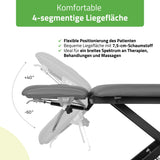 Therapieliege Elektrisch Evero Cross X4 Ergo | 4-Segmente | Handfernbedienung | Grau-Schwarz