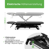 Therapieliege Elektrisch Evero Cross X5 Ergo | 5-Segmente | Steuerrahmen | Grau-Schwarz