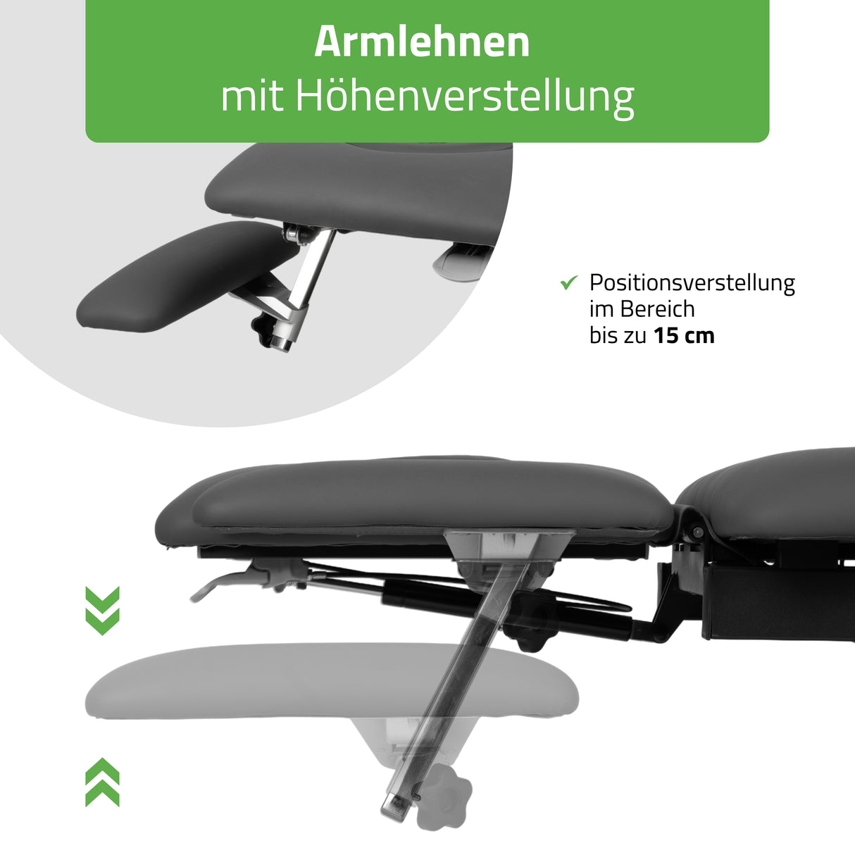 Therapieliege Elektrisch Evero Cross X5 Ergo | 5-Segmente | Steuerrahmen | Grau-Schwarz
