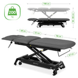 Therapieliege Elektrisch Evero Cross X5 Ergo | 5-Segmente | Steuerrahmen | Grau-Schwarz