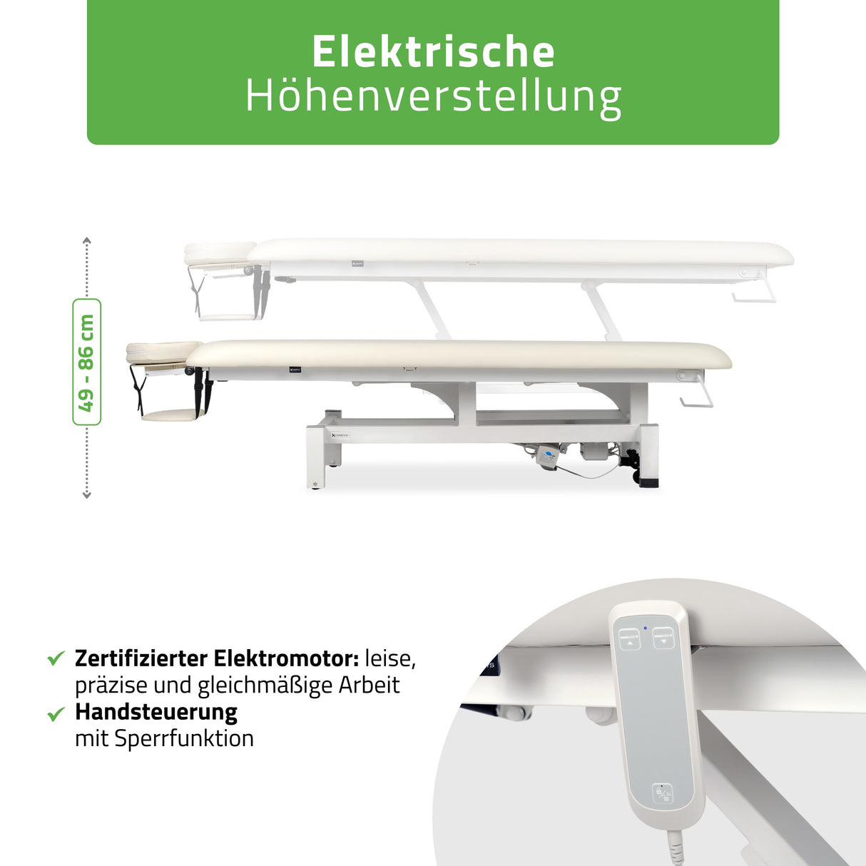 Massageliege Elektrisch Fortis 1 | 1-Segmente | Handfernbedienung
