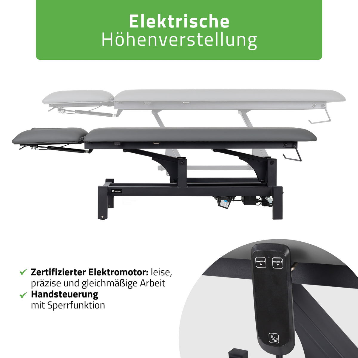 Massageliege Elektrisch Fortis 2 Ergo | 2-Segmente | Handfernbedienung