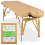 Set | Einteiliges Frottee Spannlaken für klappbare Massageliegen 60/165 | + Frottee-Bezug für die Kopfstütze