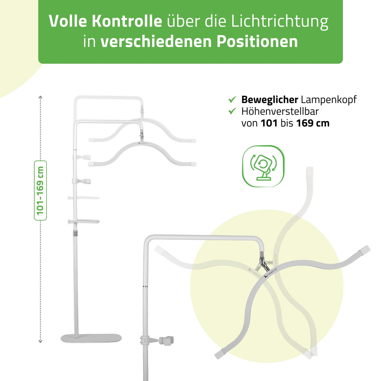 Habys VENA LED-Kosmetiklampe | 45W |  für Wimpern-, Augenbrauenstyling und Permanent Make-up