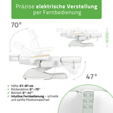 Kosmetikliege Elektrisch | Leo PRO 4 | Kosmetiksessel mit elektrischer Verstellung | Handfernbedienung