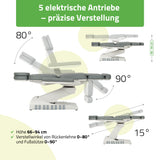 Kosmetikliege Elektrisch | Luxoria PRO 5 | Kosmetiksessel mit elektrischer Verstellung | Grau