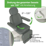 Kosmetikliege Elektrisch | Luxoria PRO 5 | Kosmetiksessel mit elektrischer Verstellung | Grau
