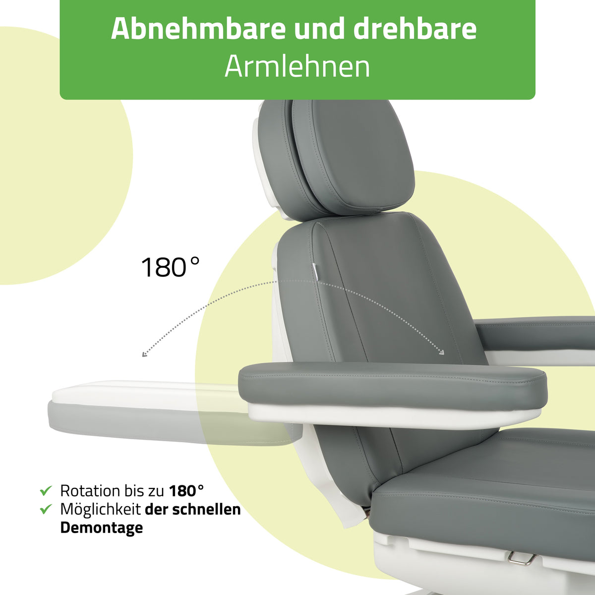 Kosmetikliege Elektrisch | Luxoria PRO 5 | Kosmetiksessel mit elektrischer Verstellung | Grau