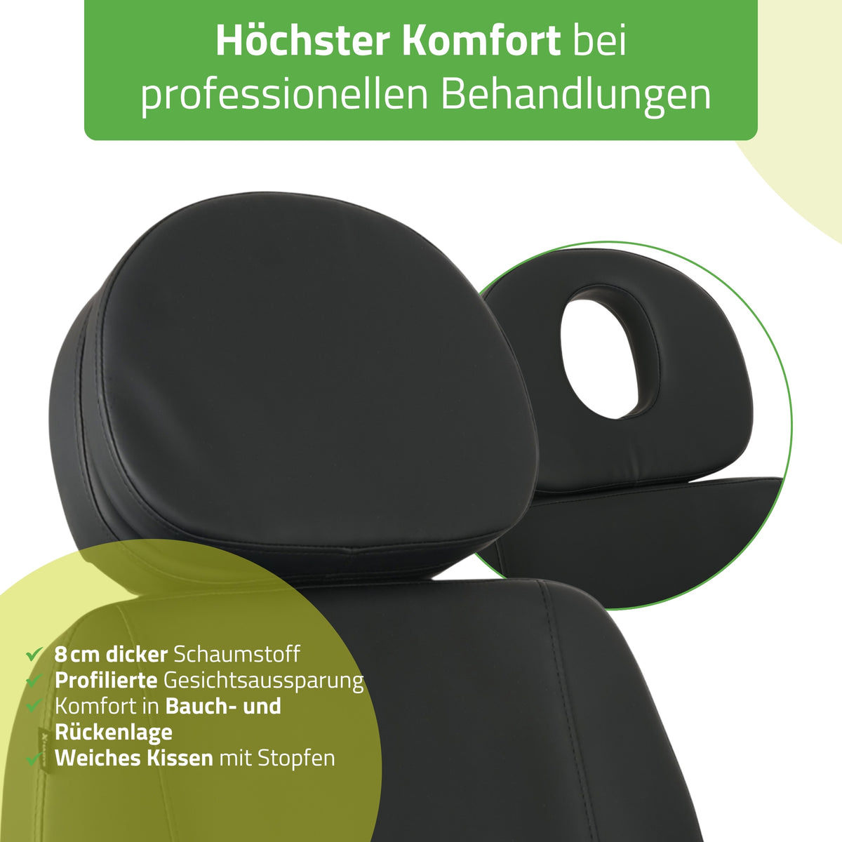 Kosmetikliege Elektrisch | Luxoria PRO 5 | Kosmetiksessel mit elektrischer Verstellung | Schwarz