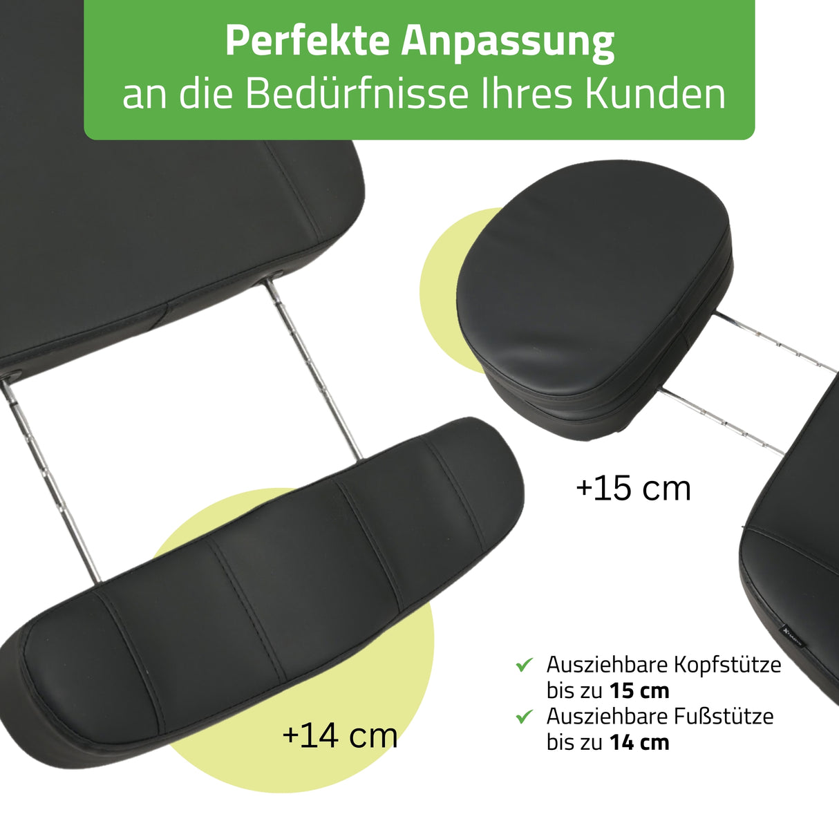 Kosmetikliege Elektrisch | Luxoria PRO 5 | Kosmetiksessel mit elektrischer Verstellung | Schwarz