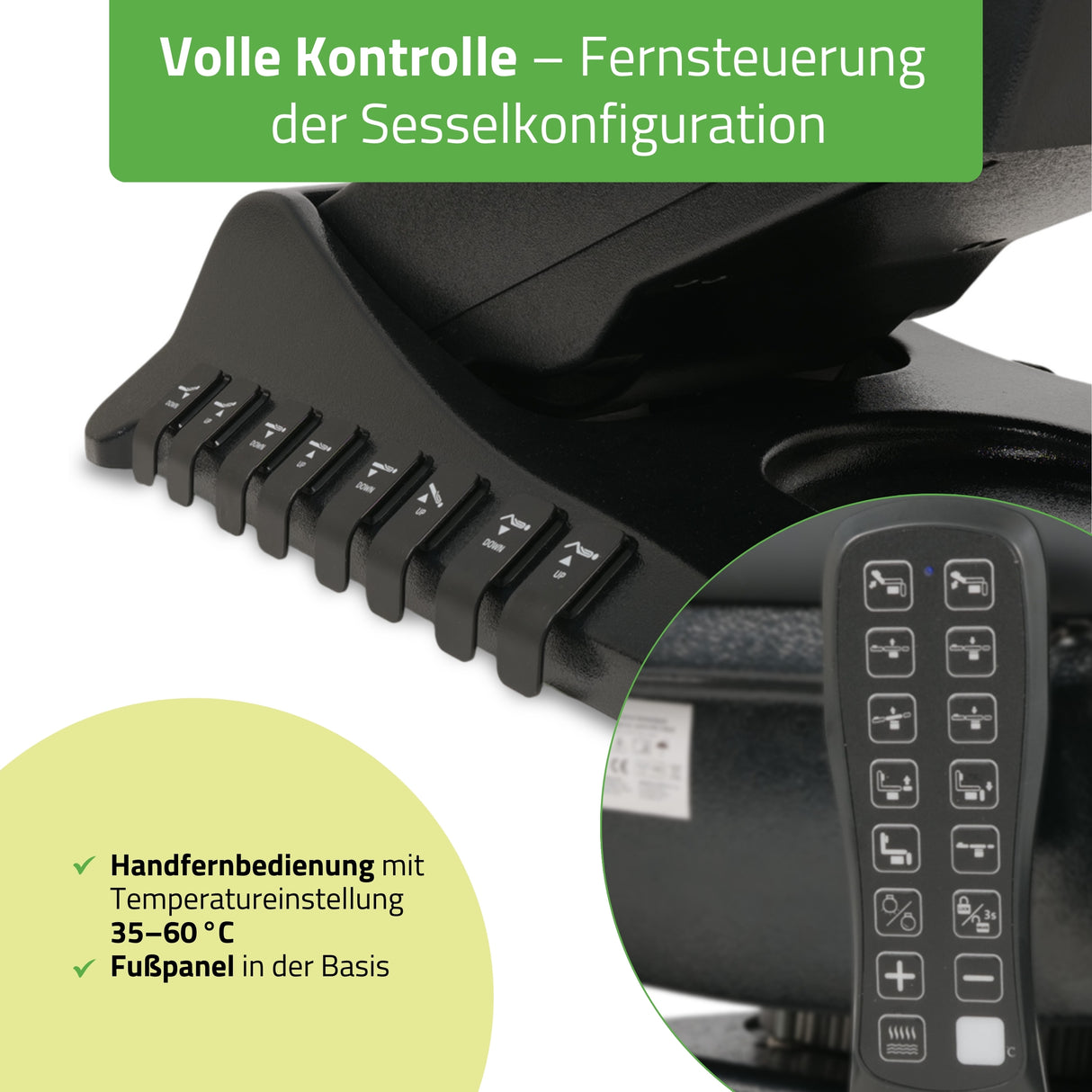 Kosmetikliege Elektrisch | Luxoria PRO 5 | Kosmetiksessel mit elektrischer Verstellung | Schwarz