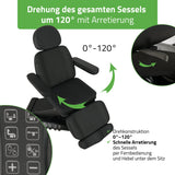 Kosmetikliege Elektrisch | Luxoria PRO 5 | Kosmetiksessel mit elektrischer Verstellung | Schwarz