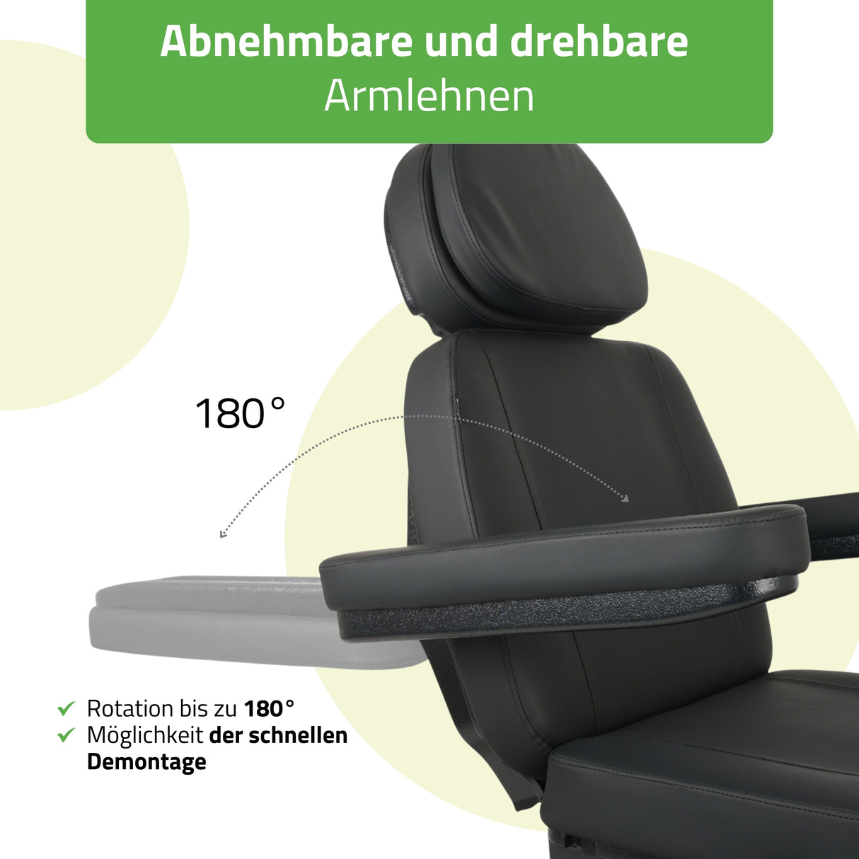 Kosmetikliege Elektrisch | Luxoria PRO 5 | Kosmetiksessel mit elektrischer Verstellung | Schwarz