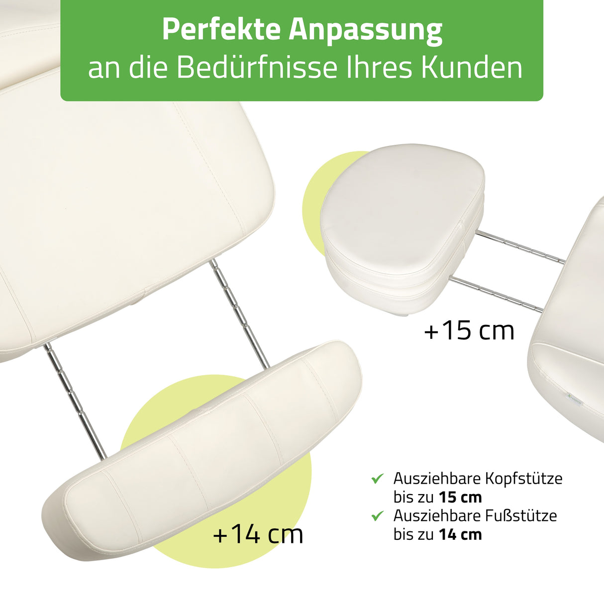 Kosmetikliege Elektrisch | Luxoria PRO 5 | Kosmetiksessel mit elektrischer Verstellung | Weiß