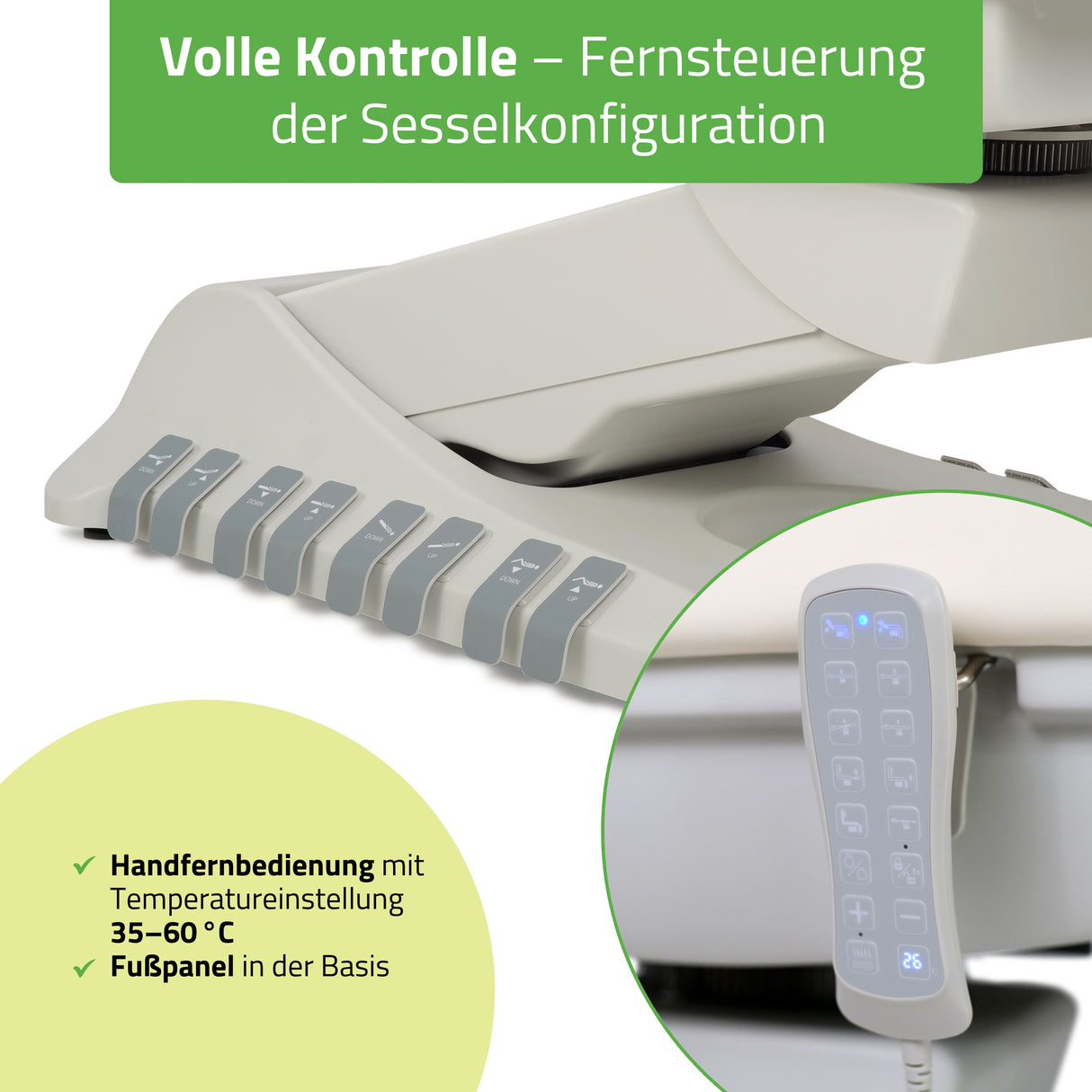 Kosmetikliege Elektrisch | Luxoria PRO 5 | Kosmetiksessel mit elektrischer Verstellung | Weiß