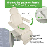 Kosmetikliege Elektrisch | Luxoria PRO 5 | Kosmetiksessel mit elektrischer Verstellung | Weiß