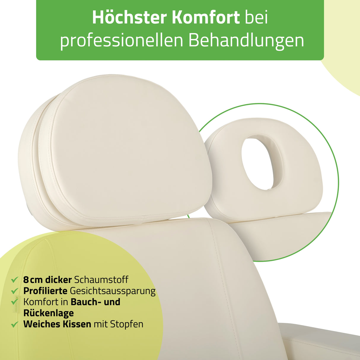 Kosmetikliege Elektrisch | Luxoria PRO 5 | Kosmetiksessel mit elektrischer Verstellung | Weiß