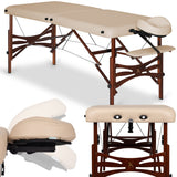 Inklapbare Massagetafel Panda (gebeitst beukenhout) | Cosmetische Tafel | 70 cm | Beige